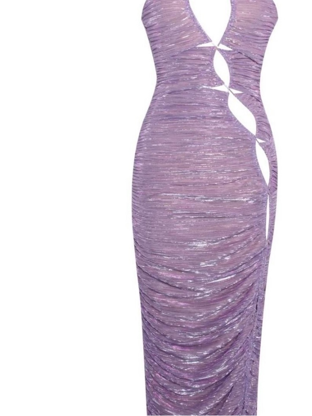 Miss Circle Parris Purple Cut-Out Ruched Chiffon Maxi Dress HALF OFF UNTIL MONDA - Picture 3 of 9